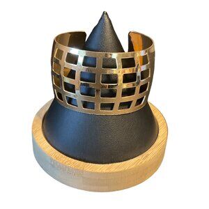 Vintage Gold-Tone Metal Cut-Out Cuff Bracelet